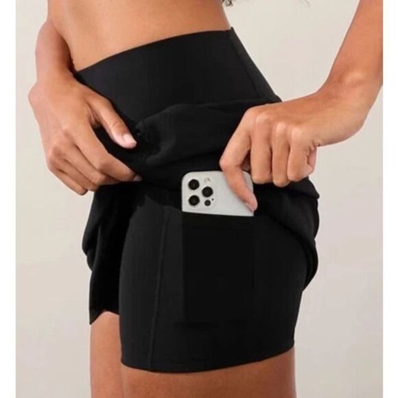 Athleta 837435 Women's Sz XS Black Salutation Stash 16 1/2 Skirt Skort - Picture 11 of 12